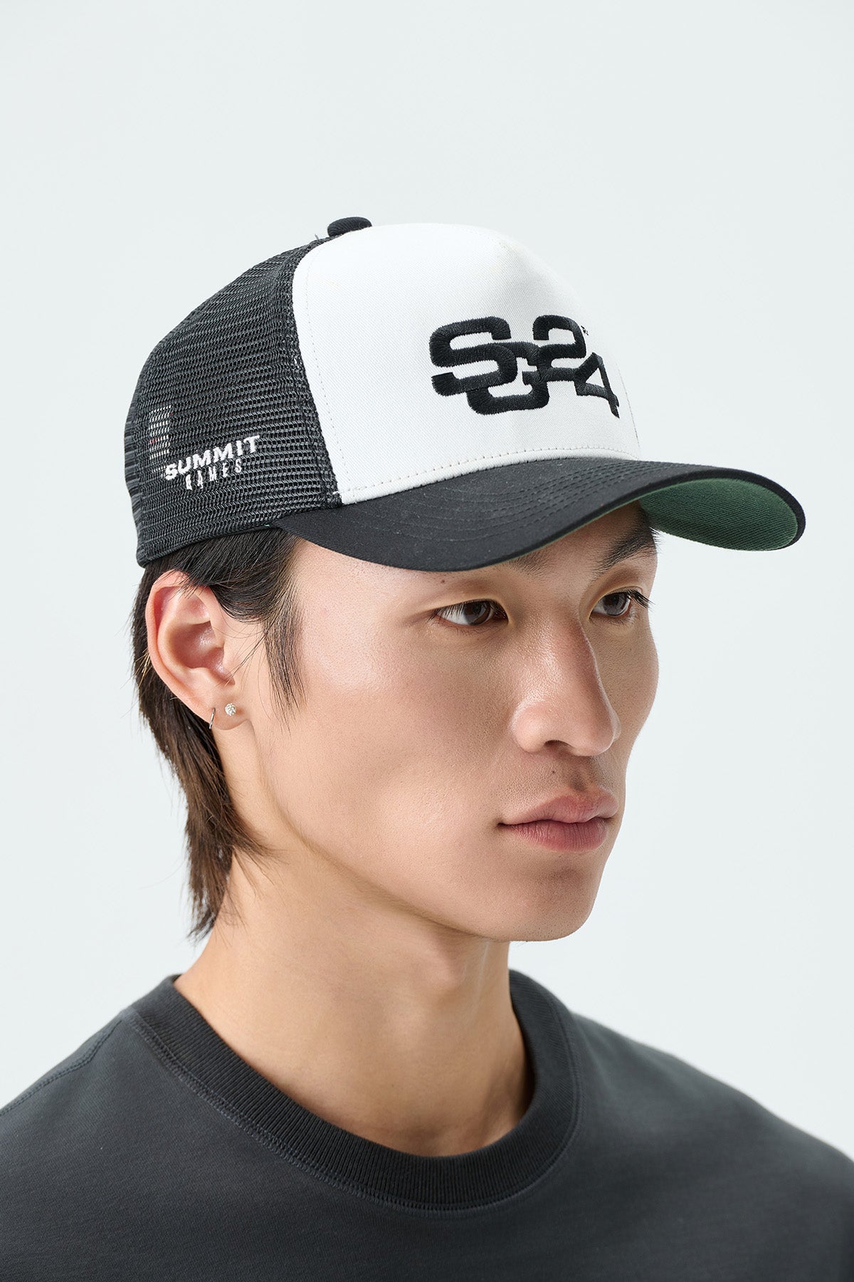 LOGO TRUCKER CAP - JET BLACK/CANNOLI CREAM