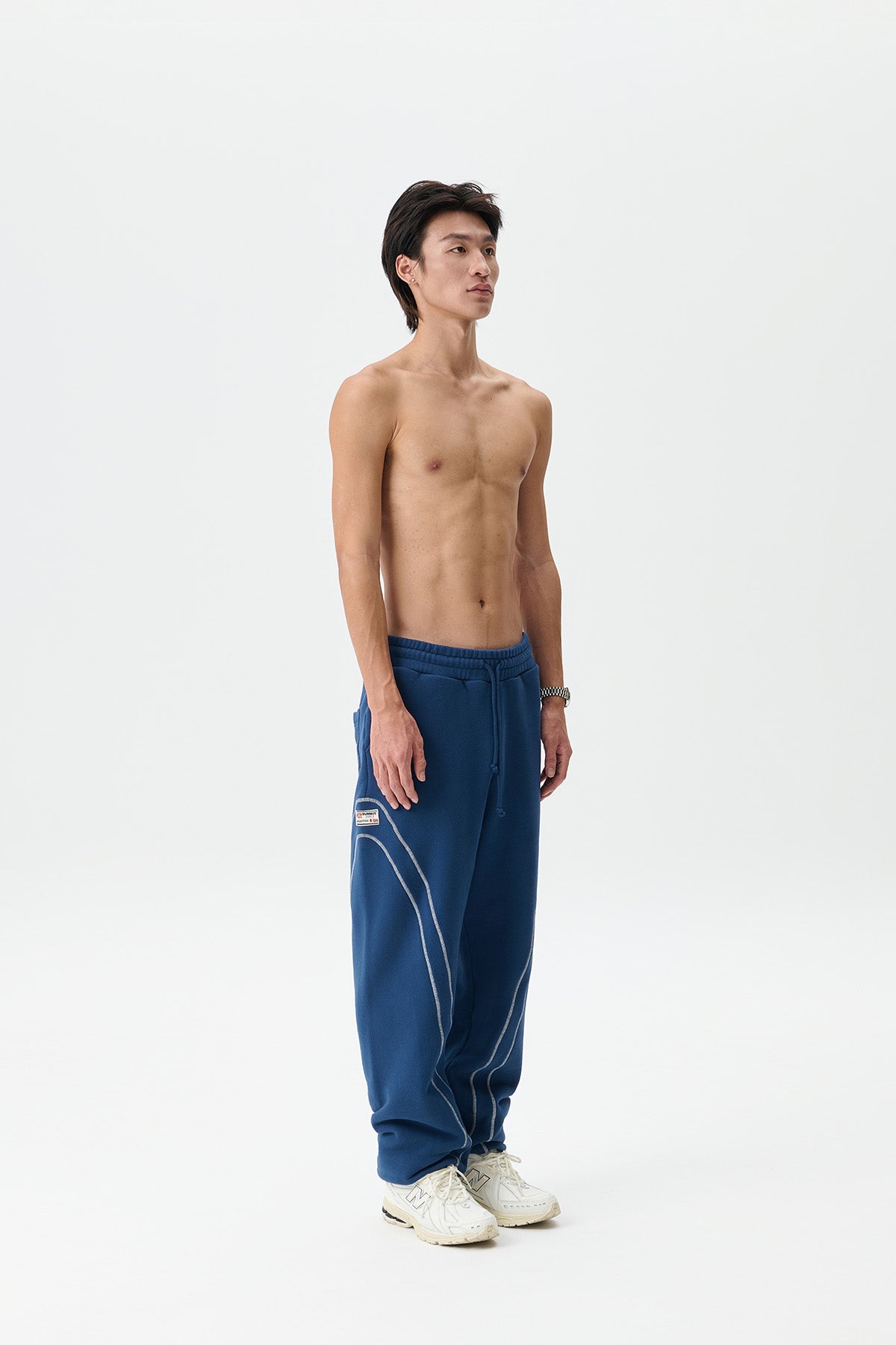 PIPED CUFFED JOGGERS - MARITIME BLUE