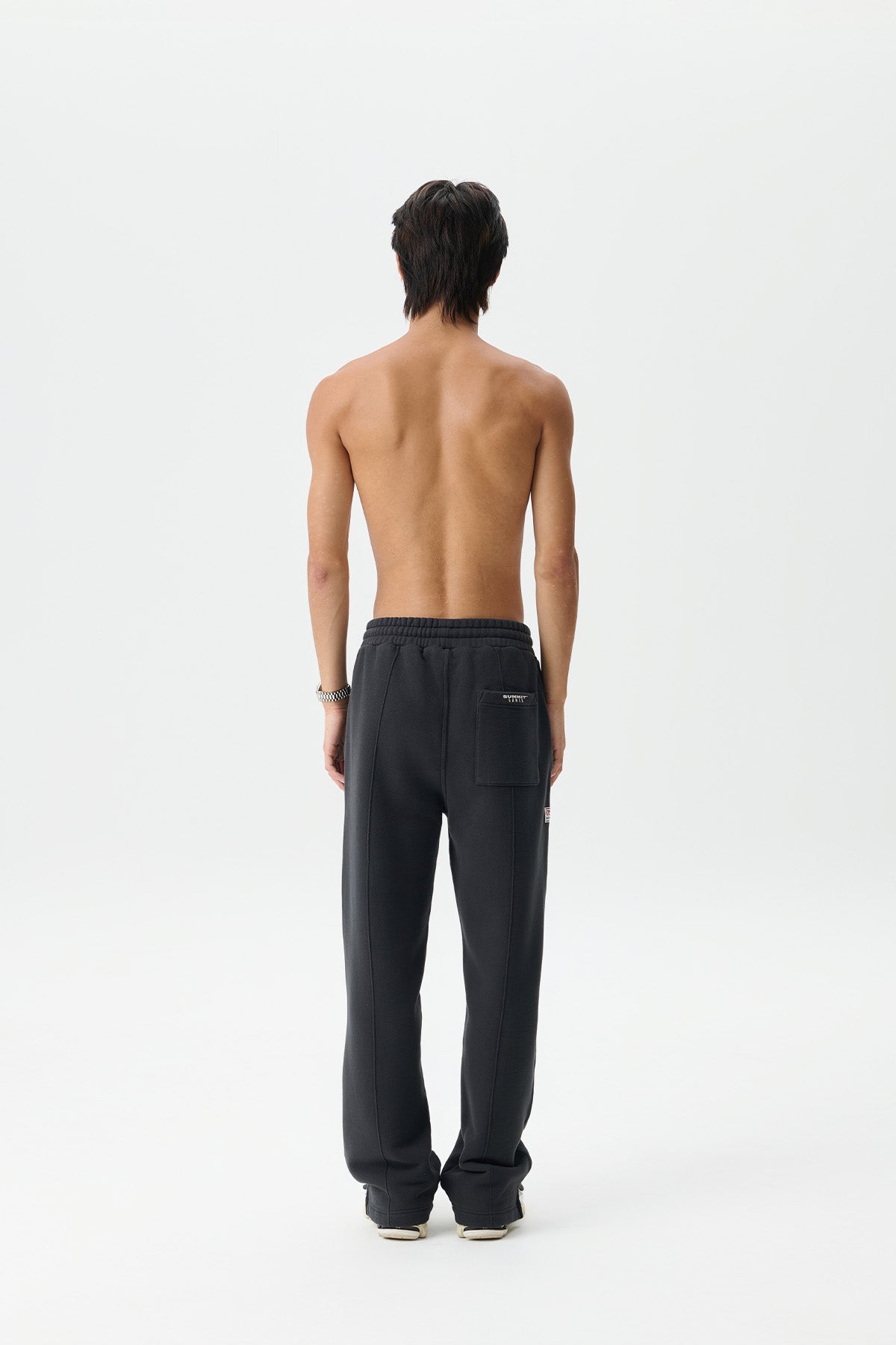 STRAIGHT-LEG JOGGERS - JET BLACK